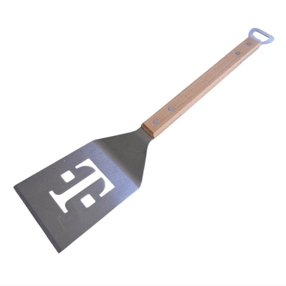 T Mobile 17” Grilling Spatula & Bottle Opener Stainless Steel w Wood Handle